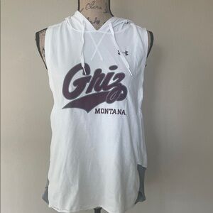 Under Armour White and Gray Muscle Tee